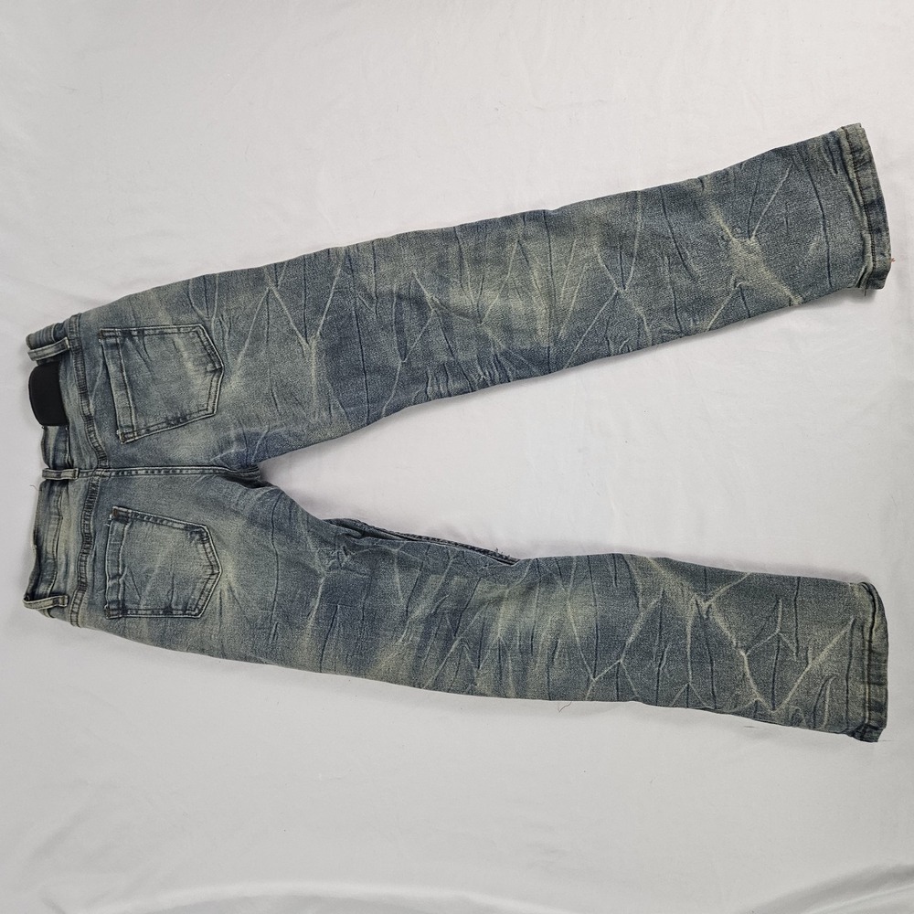 Evolution In Design Stacked Distressed Patchwork Jeans Girls Size 14 Orange Fall - Picture 6 of 6